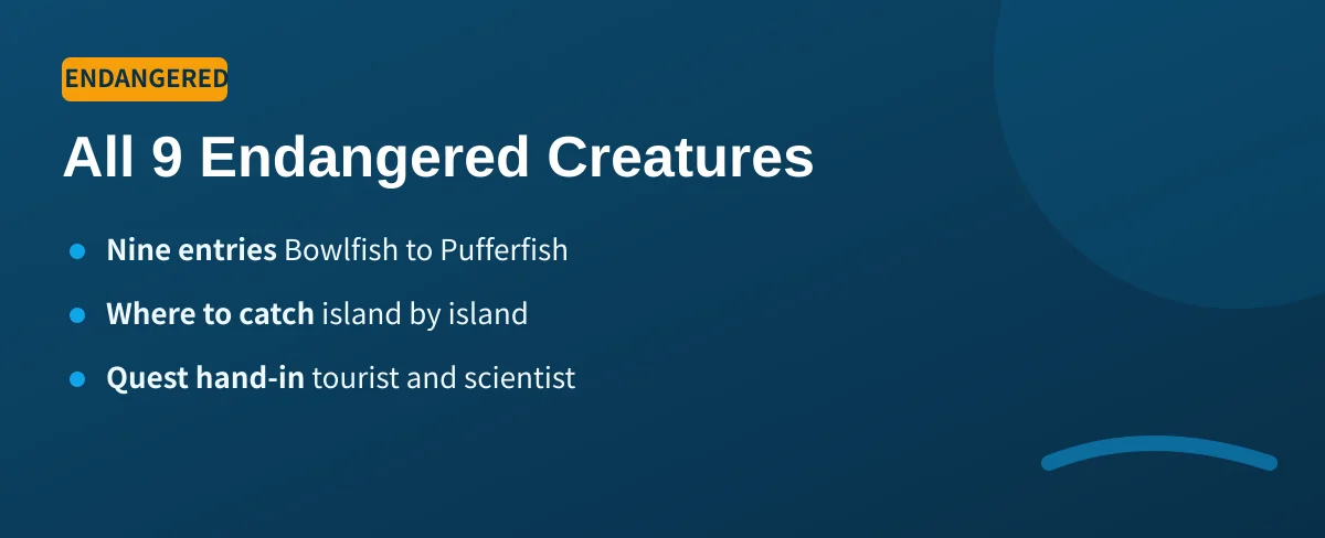 How to Fish Endangered Creatures: All 9 Locations