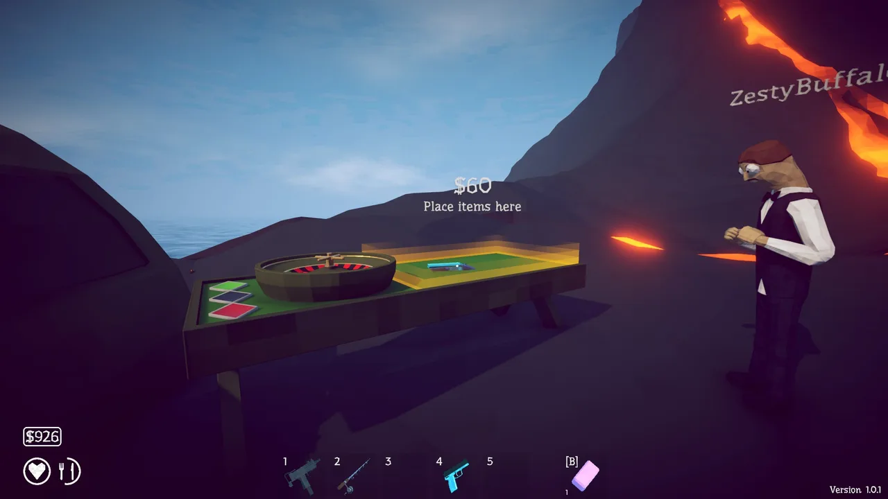 Night combat on the desert island