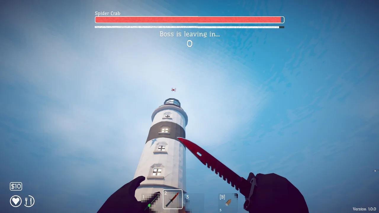 Climbing the lighthouse tower to claim the boat keys